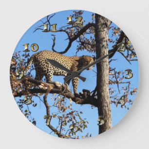 Reloj Redondo Grande Leopard in a Tree in Africa