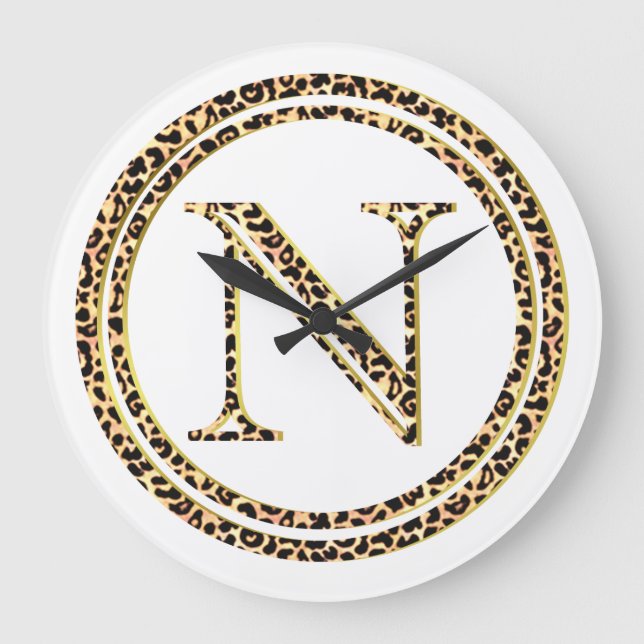 Reloj Redondo Grande Leopardo N (Anverso)