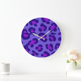 Reloj Redondo Grande "Leopardo púrpura eléctrico"