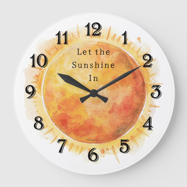 Reloj Redondo Grande Let the Sunshine In Sun (Anverso)