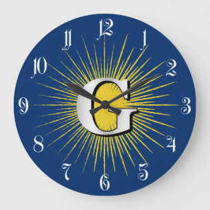 Reloj Redondo Grande Letra G - símbolo masónico
