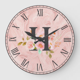 Reloj Redondo Grande Letra H