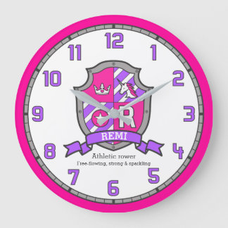 Reloj Redondo Grande Letra Remi nombre R significa escudo de caballeros