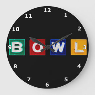 Reloj Redondo Grande Letras B O W L