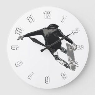Reloj Redondo Grande "Let's Skate" - Skateboarder