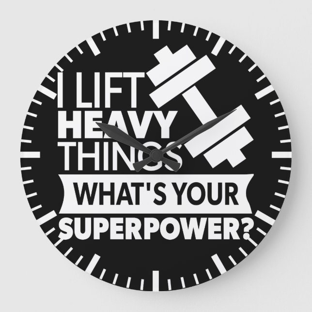Reloj Redondo Grande Levantamiento de peso - Levanto cosas pesadas - Su (Anverso)