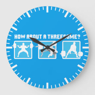 Reloj Redondo Grande "Levantamiento de potencia" - Cuadrado, banco, lev