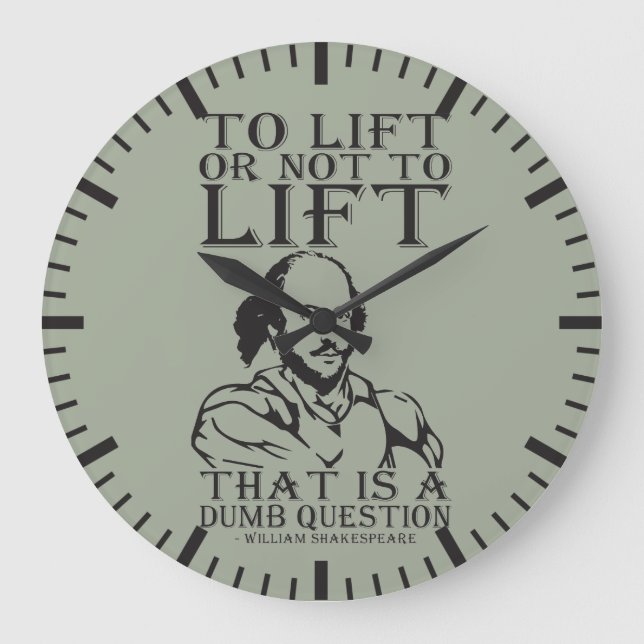 Reloj Redondo Grande ¿Levantar O No Levantar? - William Shakespeare (Anverso)