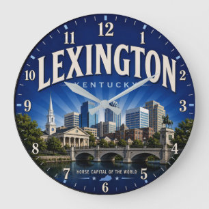 Reloj Redondo Grande Lexington Kentucky Bluegrass State City Decor