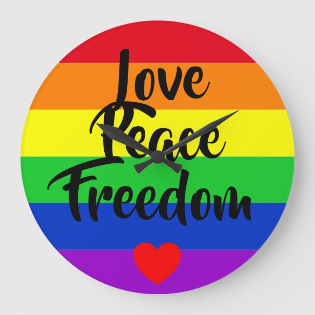 Reloj Redondo Grande #LGBT #love #primo #gay #lesbian #libertad #desfil (Anverso)