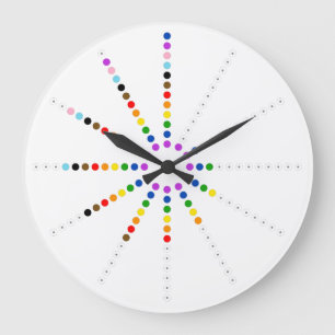 Reloj Redondo Grande LGBTQ+ Progress Pride Flag Polka Dot Geeky