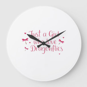 Reloj Redondo Grande Libélula Solo Una Chica Que Ama Libélulas Camiseta