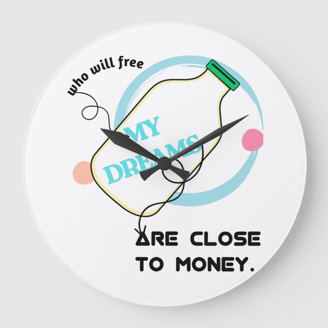 Reloj Redondo Grande Liberar mis sueños (Anverso)