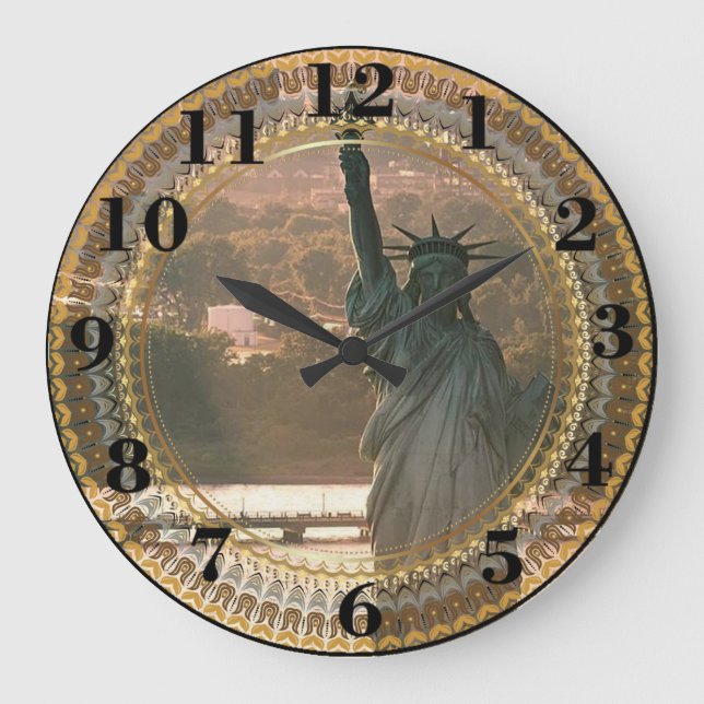 Reloj Redondo Grande Libertad de Nueva York (Anverso)