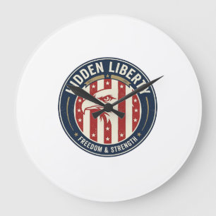 Reloj Redondo Grande Libertad Oculta Patriótica Ilusión Óptica Patrióti