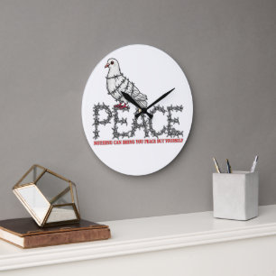 Reloj Redondo Grande Libertad y paz