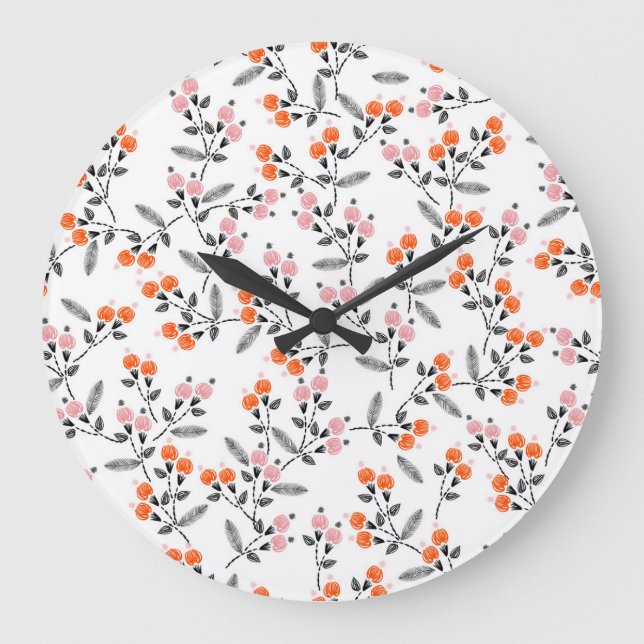 Reloj Redondo Grande Liberty Florals: Bordado con la mano (Anverso)