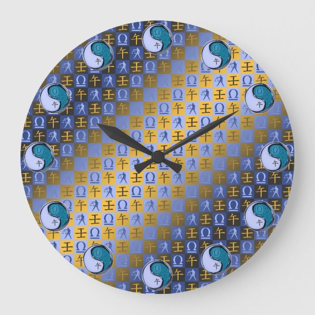 Reloj Redondo Grande Libra & Caballo de Agua (Anverso)