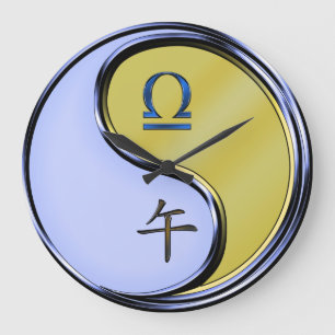 Reloj Redondo Grande Libra & Caballo de Metal