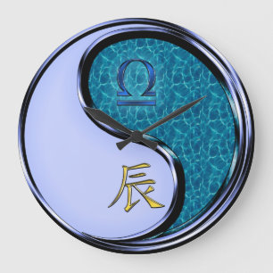 Reloj Redondo Grande Libra & Dragón de Agua