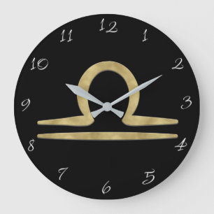 Reloj Redondo Grande LIBRA Oro Septiembre Octubre Cumpleaños Astrología