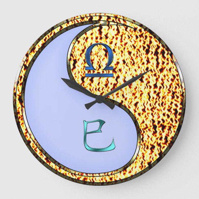 Reloj Redondo Grande Libra & Serpiente de Fuego (Anverso)