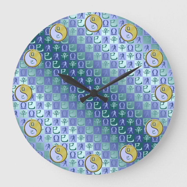 Reloj Redondo Grande Libra & Serpiente de Metal (Anverso)