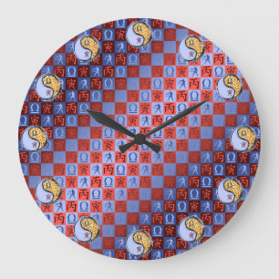 Reloj Redondo Grande Libra & Tigre de Fuego