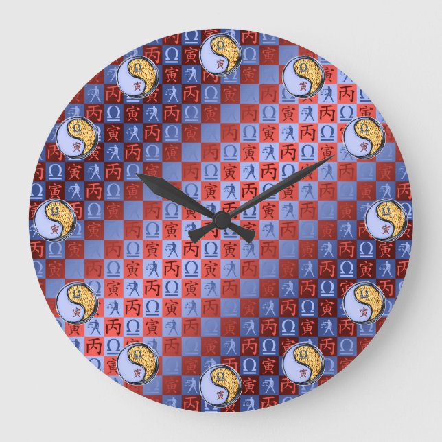 Reloj Redondo Grande Libra & Tigre de Fuego (Anverso)