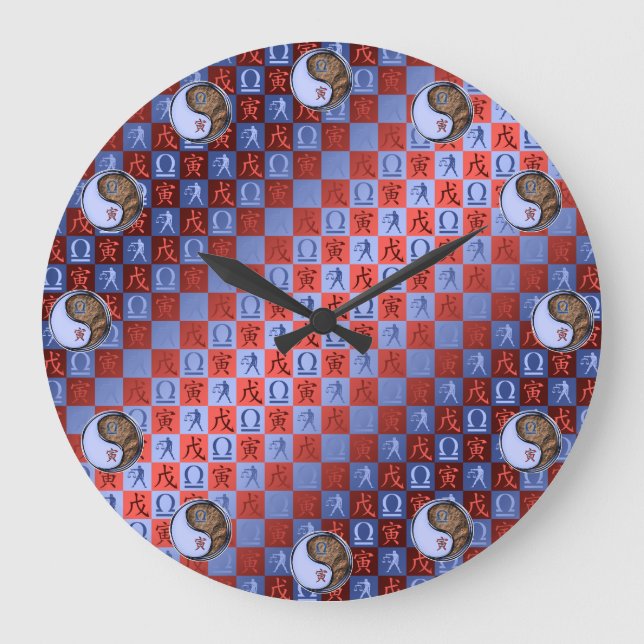 Reloj Redondo Grande Libra & Tigre de Tierra (Anverso)
