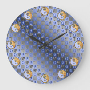 Reloj Redondo Grande Libra y Conejo de Fuego