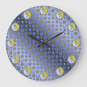 Reloj Redondo Grande Libra y Conejo de Metal