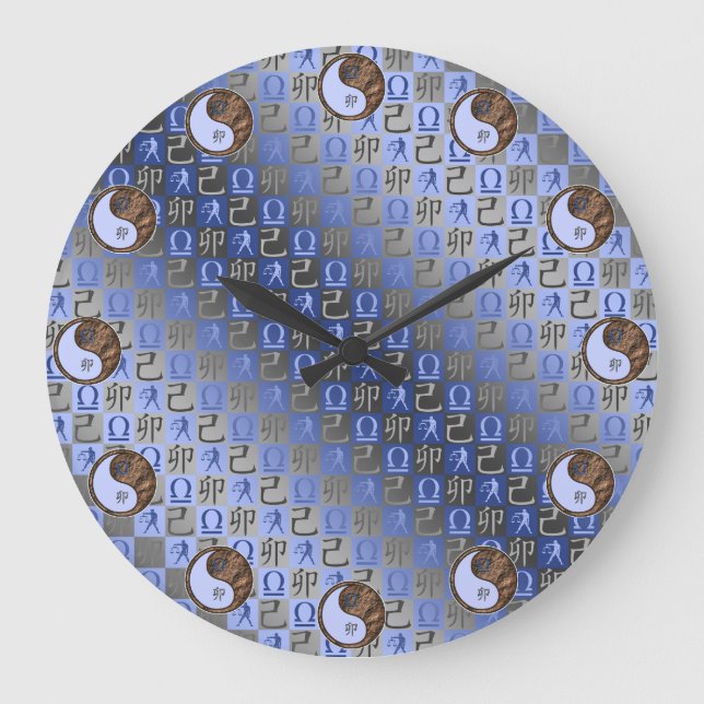 Reloj Redondo Grande Libra y Conejo de Tierra (Anverso)