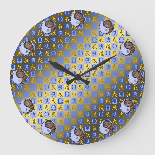 Reloj Redondo Grande Libra y Dragón de Tierra (Anverso)