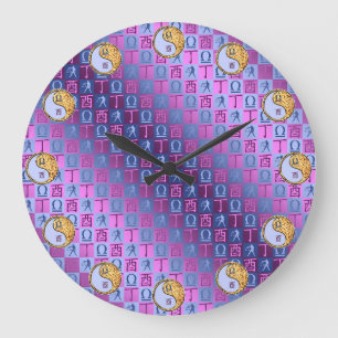 Reloj Redondo Grande Libra y Gallo de Fuego