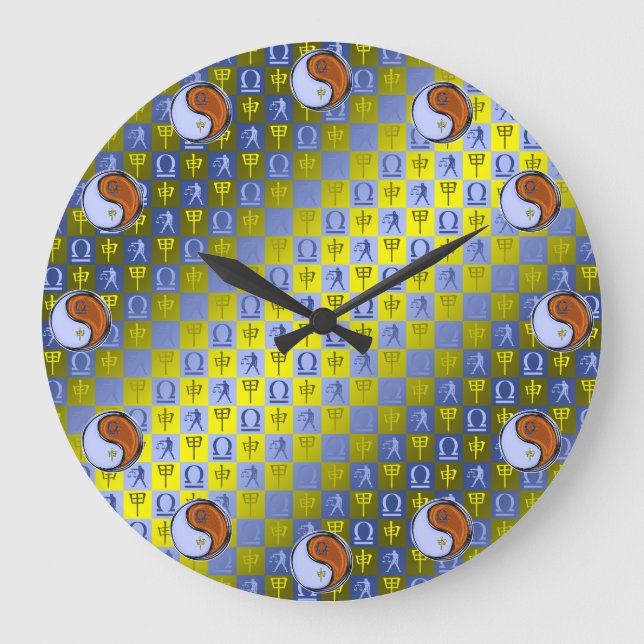 Reloj Redondo Grande Libra y Mono de Madera (Anverso)