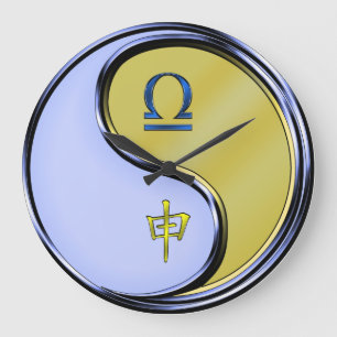 Reloj Redondo Grande Libra y Mono de Metal