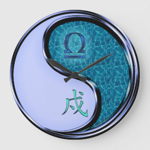 Reloj Redondo Grande Libra y Perro de Agua