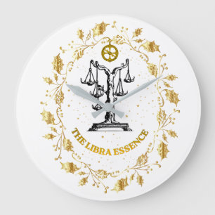 Reloj Redondo Grande Libra Zodiaco Lujo Estética Estrellas Arte