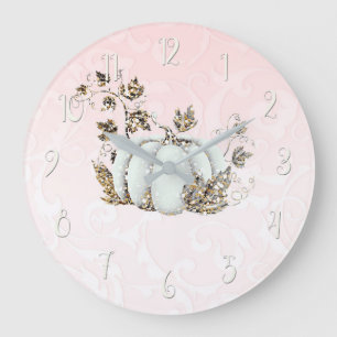 Reloj Redondo Grande Libro de cuentos Rosa y Blanco Calabaza Cuento de