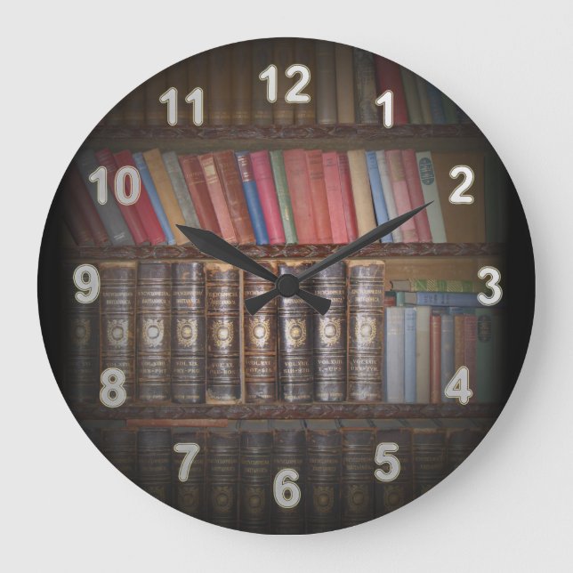 Reloj Redondo Grande Libros (Anverso)