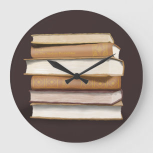 Reloj Redondo Grande Libros antiguos de la Academia Oscura