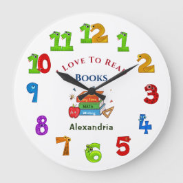 Reloj Redondo Grande Libros Que Me Encanta Leer Personalizado Escolar