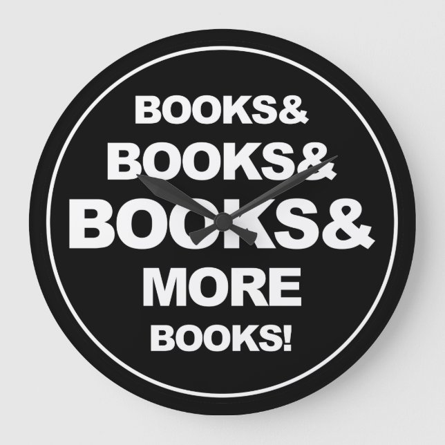 Reloj Redondo Grande Libros y libros (Anverso)