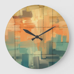 Reloj Redondo Grande Lienzo de arte moderno pintado a mano abstracto