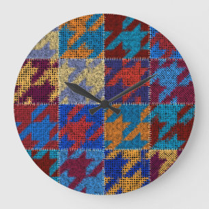 Reloj Redondo Grande Lienzo de trabajo en mosaico: patrón de imitación 