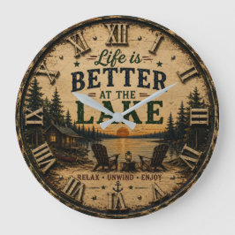 Reloj Redondo Grande Life Is Better at the Lake House 