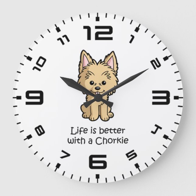 Reloj Redondo Grande Life Is Better With A Chorkie (Anverso)