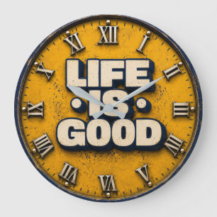 Reloj Redondo Grande Life Is Good Inspirational Positive Home Office De