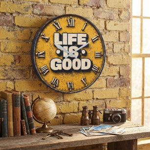 Reloj Redondo Grande Life Is Good Inspirational Positive Home Office De